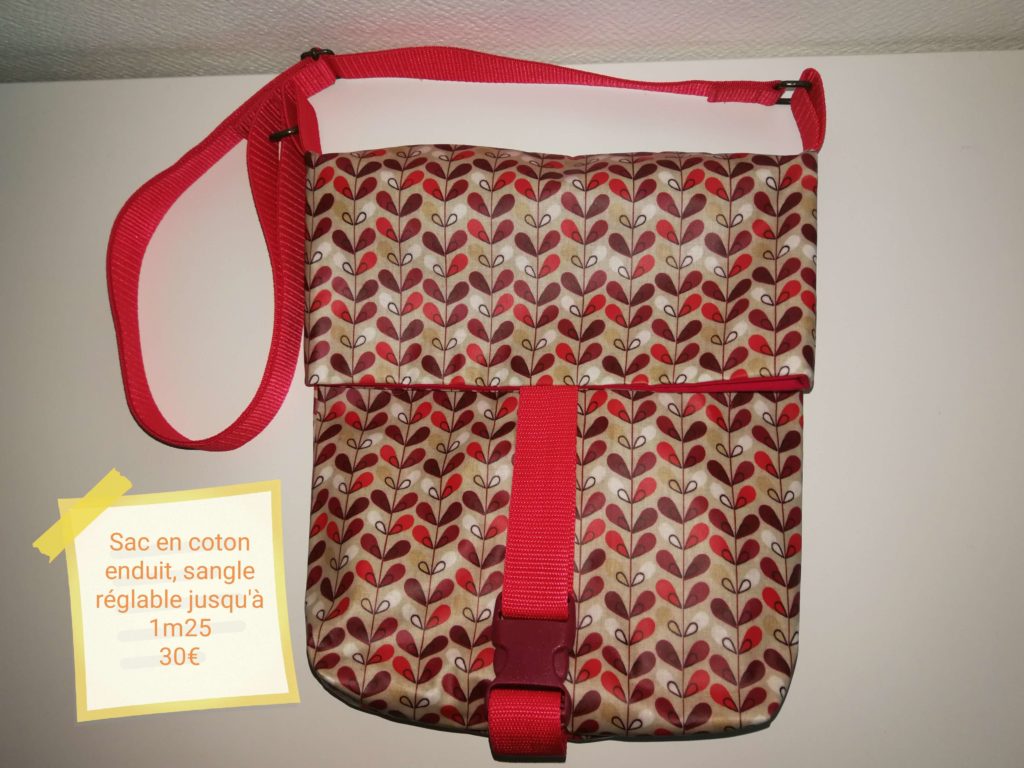 P.PIRET/ Sac motifs rouges